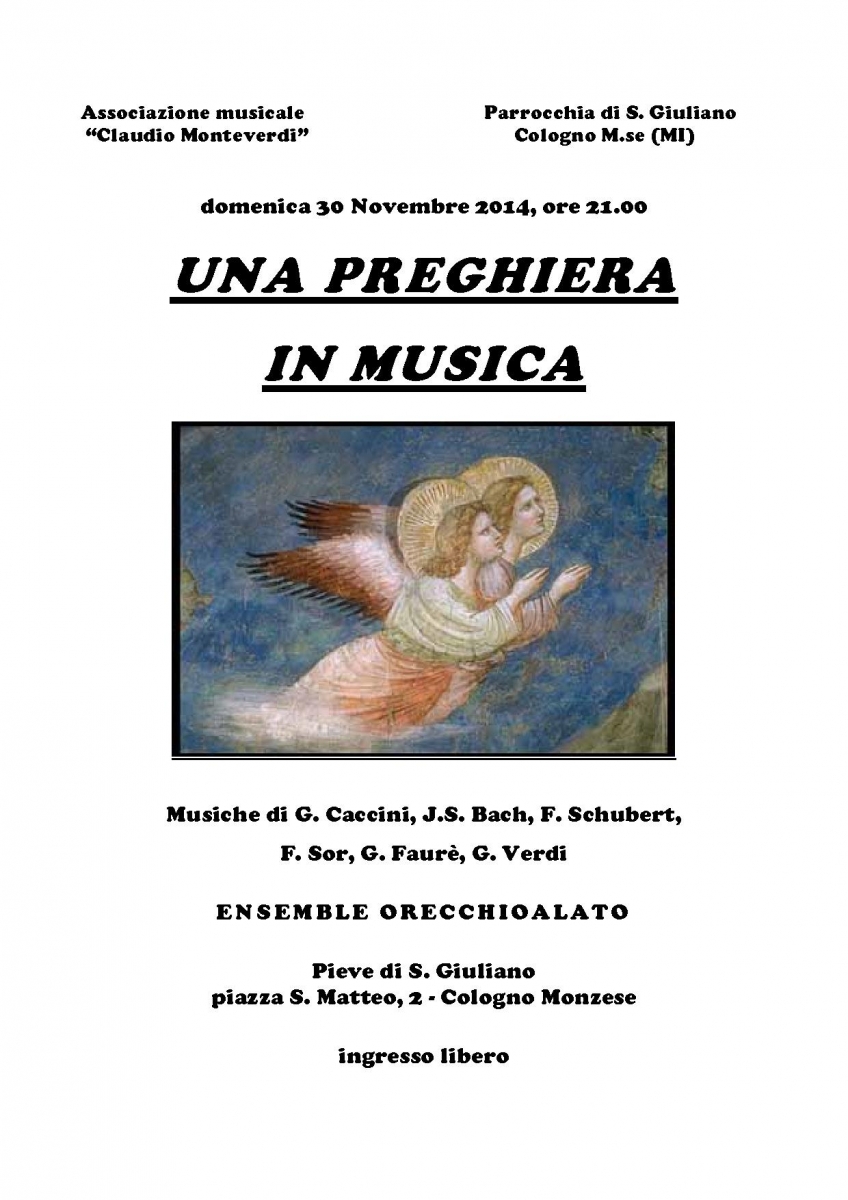 locandina - Una preghiera in musica 30 nov 2014 san giuliano