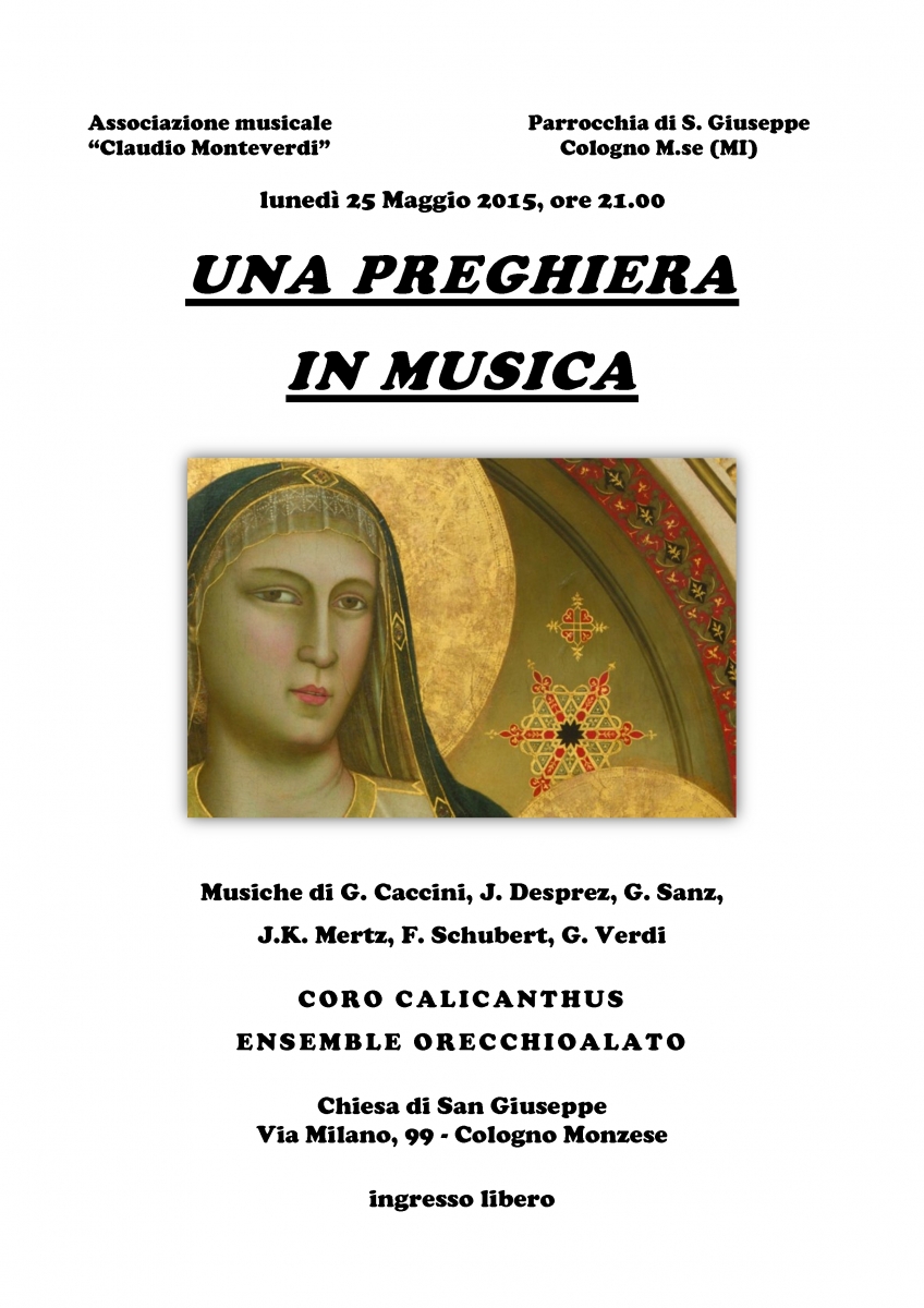 locandina - Una preghiera in musica 25 maggio 2015 san giuseppe