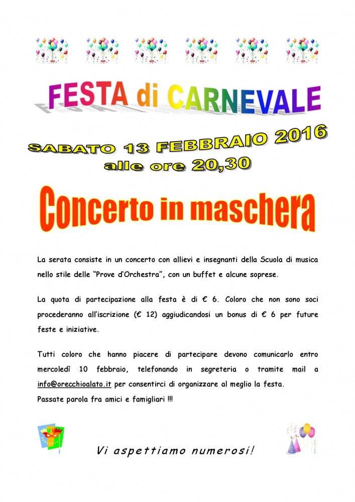 locandina FESTA DI CARNEVALE 2016-001